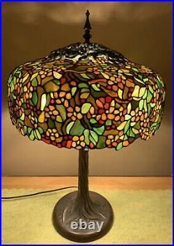Tiffany Apple Blossom Stained Glass Lamp