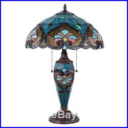 Tiffany Desk Lamp Victorian Jeweled Stained Glass Home Decor Table Lighting