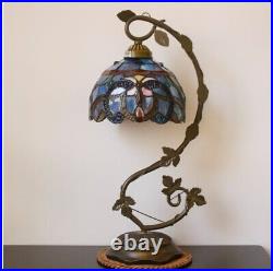 Tiffany Lamp Bedside Lamp Cloudy Stained Glass Table Lamp Banker, Reading Light