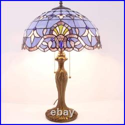 Tiffany Lamp Blue Purple Stained Glass Baroque Table Lamp Lavender Style Bedside