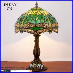 Tiffany Lamp Green Stained Glass Bedside Table Lamp Dragonfly Style Desk Reading