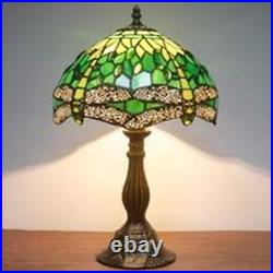 Tiffany Lamp Green Stained Glass Bedside Table Lamp Dragonfly Style Desk Reading