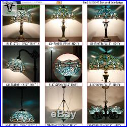 Tiffany Lamp Sea Blue Stained Glass and Crystal Bead Dragonfly S147 Series