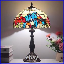 Tiffany Lamp Stained Glass Table Lamp 3-Color Light Birds-Flowers Style Desk