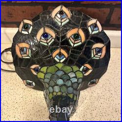 Tiffany Stained Glass Peacock Lamp Light Table Lamp Beautiful Stained Glass