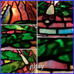 Tiffany Studio Dragonfly lamp exquisite stained glass reproduction Free SHIP