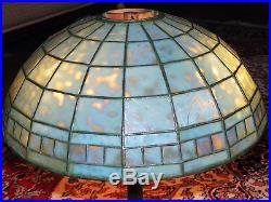Tiffany Studios Authentic Stained Glass & Matching Base TABLE LAMP New York 20