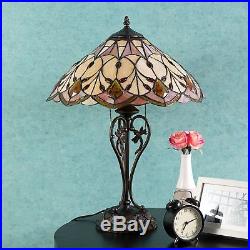 Tiffany Style 14 Stained Glass shade Table Lamp Victorian 2-Light Home Decor