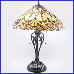 Tiffany Style 14 Stained Glass shade Table Lamp Victorian 2-Light Home Decor
