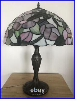 Tiffany Style 21.5 Table Lamp With Hummingbird Stained Glass 16 Shade Read
