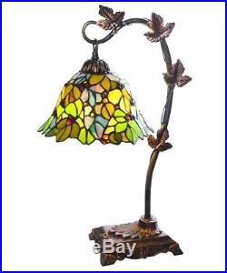 Tiffany Style 23 Tall Floral Leaf Stained Glass Table Desk Lamp 10 Shade