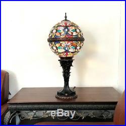 Tiffany Style 27 Tall Victorian Globe Shape Stained Glass Table Lamp 11 Shade