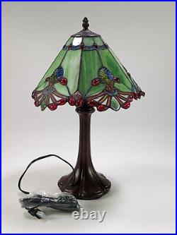 Tiffany Style Baroque Table Lamp 12 Wide Shade 19 Tall Stained Glass Handmade