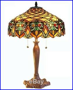 Tiffany Style Glass Copper Table Lamp Lamps Shade Decorative Desk Reading Light