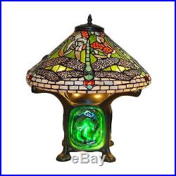 Tiffany Style Green Dragonfly Table Lamp 17 Shade