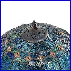Tiffany Style Handcrafted Blue Vintage Table Lamp 16 Shade