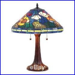 Tiffany Style Handcrafted Stained Glass Floral Table Lamp Set 16 Shade