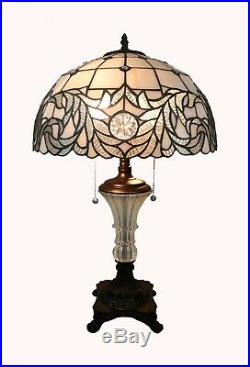 Tiffany Style Handcrafted White Table Lamp 16 Shade