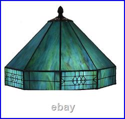Tiffany Style Handmade Table Lamp Luxury Office Green Mosaic Stained Glass Theme