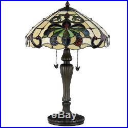 Tiffany Style Lamp Swirling Shells Desk Lamp Baroque Jeweled Stained Glass Decor