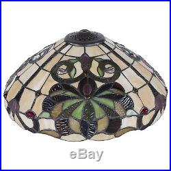 Tiffany Style Lamp Swirling Shells Desk Lamp Baroque Jeweled Stained Glass Decor