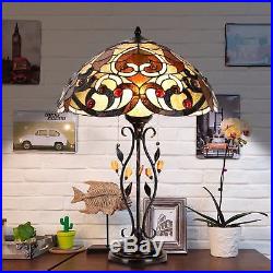Tiffany Style Lamp Swirling Shells Table Desk Lamp Baroque Stained Glass Decor