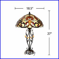 Tiffany Style Lamp Swirling Shells Table Desk Lamp Baroque Stained Glass Decor