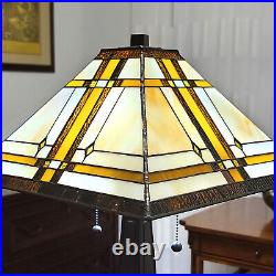 Tiffany Style Office Table Decor Den Mosaic Mission Bed Lamp Stained Glass Theme