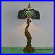 Tiffany Style Peacock Light Table Lamp LED Stained Glass Shade Desk Lamp
