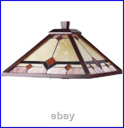 Tiffany Style Reading Lamp Table Light Accent Decor Handmade Stained Glass Theme