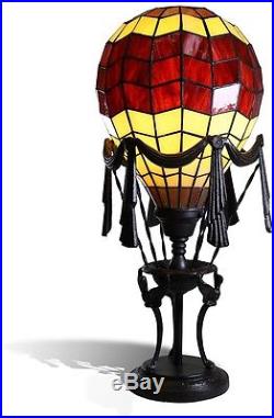 Tiffany-Style Red Balloon Table Lamp Accent Stained Glass Mission Victorian Deco