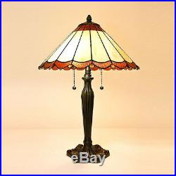 Tiffany Style Scallop Table Lamp Handcrafted 16 Shade