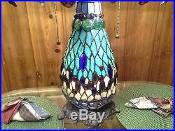 Tiffany Style Stained Glass Dragonfly Table Lamp Night Light Base