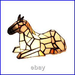 Tiffany Style Stained Glass Horse Pony Table Lamp Night Lighting Gift Home Decor