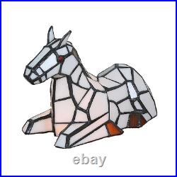 Tiffany Style Stained Glass Horse Pony Table Lamp Night Lighting Gift Home Decor
