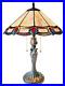 Tiffany Style Stained Glass Jeweled Peacock Style Table Lamps MATCHING PAIR