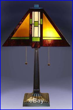 Tiffany Style Stained Glass Mission Table Lamp 14 Shade New