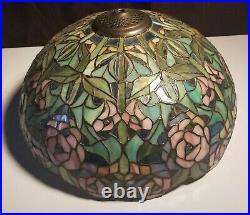 Tiffany Style Stained Glass Shade Table Lamp chandelier Handcrafted Vintage 16