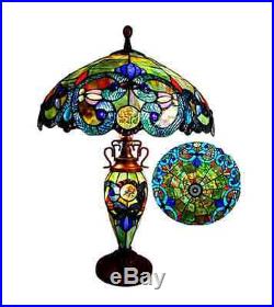 Tiffany Style Stained Glass Table Lamp Classic Victorian Accent Reading Light