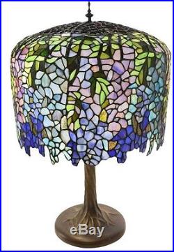 Tiffany Style Stained Glass Table Lamp Desk Wisteria Mission Craftsman Victorian
