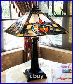 Tiffany Style Stained Glass Table Lamp Mission Victorian Design Shade