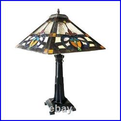 Tiffany Style Stained Glass Table Lamp Mission Victorian Design Shade