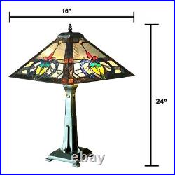 Tiffany Style Stained Glass Table Lamp Victorian Mission Combo Design