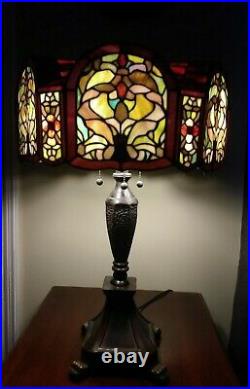 Tiffany Style Stained Glass Table Lamp with Unique Shade 3 Light / 28 Tall