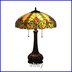 Tiffany Style Stained Glass Table Lamp with Victorian Design Shade