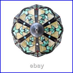 Tiffany Style Stained Glass Table Lamp with Victorian Design Shade