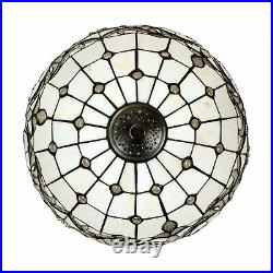 Tiffany Style Stained Glass White Decorative Table Lamp 16 Shade New