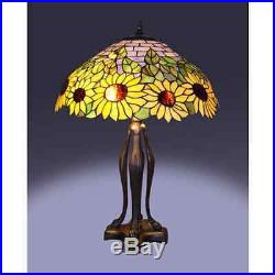Tiffany Style Sunflower Table Lamp Stained Glass 19 Shade