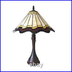 Tiffany Style Table Desk Lamp 23 Tall Baroque Stained Glass 16 Shade ADRIANA