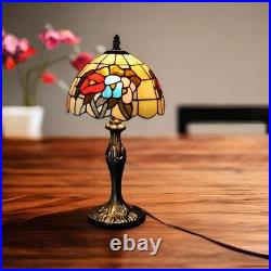 Tiffany Style Table Desk Lamp Antique Brass Base Lamp With Stained Glass 19 T